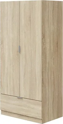 Produktbild von Kleiderschrank >GARONA< 2 Türen, 1 Schublade, in Canadian Eiche Nachbildung - 80x170x51 (BxHxT)