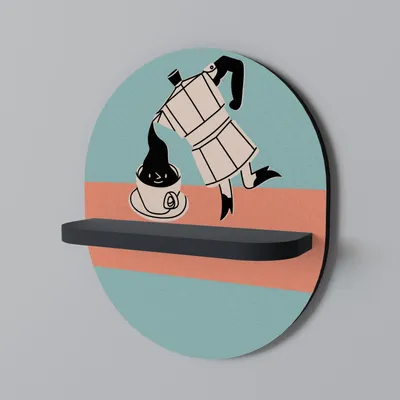 Produktbild von SPACEREBELS Wandregal Holz - dekoratives Hängeregal - Schweberegal für Wohnzimmer - Regalbrett Kinderzimmer Schlafzimmer - Rundes Regal für Wände - 33 x 38 Schwarzes Finish