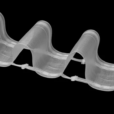 Produktbild von Gardinenband 10m Wellenfalten/mit Querfaden Transparent-100mm 1:2.0 Kräuselband Faltenband