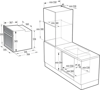 Produktbild von Gorenje BSA6747A04XWI OptiBake Einbaubackofen, 77 L, PerfectGrill, FastPreheat, Pizza-Funktion, AutoBake