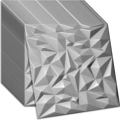 Produktbild von Verdico | 3D Wandpaneele Polystyrol - Grau - 50x50 Cm - 32 Stück - Deckenpaneele  - 8 m2