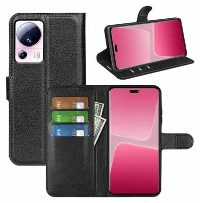 Obrázok produktu pre Pre Xiaomi 13 Lite mobilný telefón puzdro čierne prípady Faux Leather Cover Case Book New