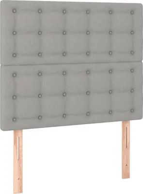 Produktbild von vidaXL Kopfteil Hellgrau 80x5x118/128 cm Stoff