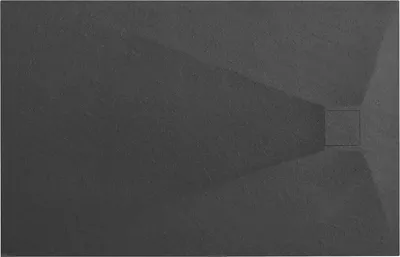Produktbild von VBChome Duschwanne 120 x 90 x 2,5 cm Schwarz Steinstruktur Duschtasse Extra Flach Rechteckig Ablaufgarnitur Abdeckplatte SMC Verbundwerkstoff Siphon