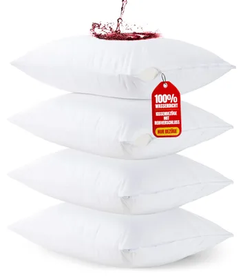Produktbild von Wasserdichte Kissenbezüge 50 x 80 cm - 4er-Set - Kissenschoner mit Reißverschluss - Anti-Bettwanzen-Kissenbezüge
