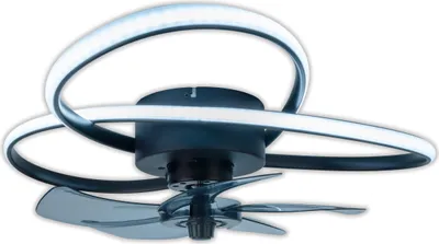 Produktbild von Näve Leuchten LED Ventilatoren LECCIO mit LED Platine dimmbar LED Ventilatoren LECCIO mit LED Platine dimmbar Ventilatoren - LED Deckenleuchte "LECCIO" Ø: 65cm inkl. Ventilator schwarz, im Functional Style, aus Metall und Kunststoff in schwarz, 16 cm hoch, Ø 65 cm, inkl. LED – dimmbar – CCT-Wechsler – Nachtlichtfunktion – Timerfunktion – Fernbedienung