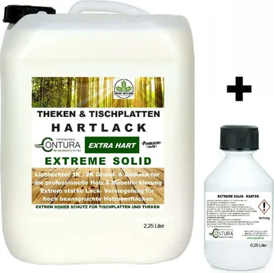 Produktbild von Contura 2K- Hartlack Thekenlack -Matt- Tischplattenlack Klarlack Set - 2,5Liter