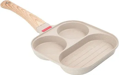 Produktbild von 3-teilige Anti-Haft-Pfanne für Frühstück, induktionsgeeignet, gasfest, eierblau