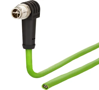Produktbild von METZ CONNECT Anschlussleitung M12 Stecker 8-polig X-kodiert, gewinkelt, 10 m