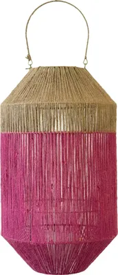 Produktbild von Van der Leeden Laterne PINK Jute Natur/Fuchsia | Ø 34cm H 60cm