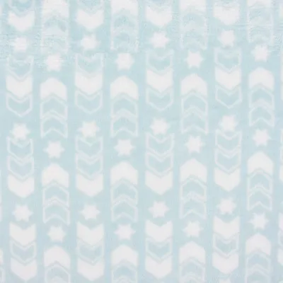 Produktbild von Wellness Meterware Fleece Pfeile Sterne mint weiß 150cm