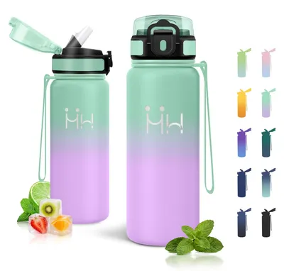 Productafbeelding van JAPORIA drinkfles van roestvrij staal, 750 ml, BPA-vrij, thermosfles met rietje, geschikt voor koude dranken