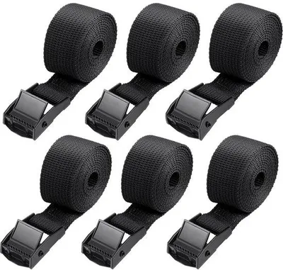 Produktbild von Motorrad-Set, 6 Stück, kurze Kabelbinder, 1m, verstellbare Kabelbinder mit Klem, für Motorrad, Reisegepäck, Camping (schwarz)