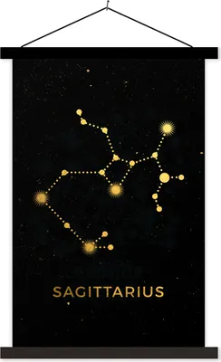 Produktbild von MuchoWow® Textilposter Tierkreiszeichen - Schütze - Astrologie 120x180 cm mit schwarzem Rahmen - Fotos