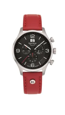 Produktbild von Bruno Söhnle Herren Armbanduhr Padua 17-13196-723 Chronograph Edelstahl Lederband rot