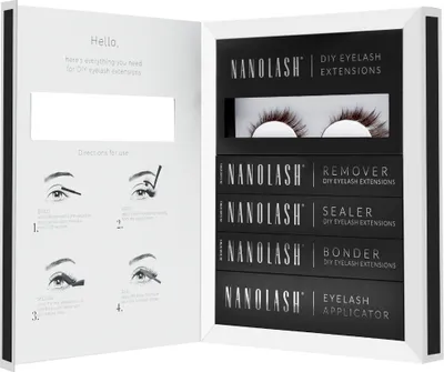 Obrázok produktu pre Štartovacia sada hnedé umelé mihalnice pre domáce predlžovanie Nanolash DIVINE