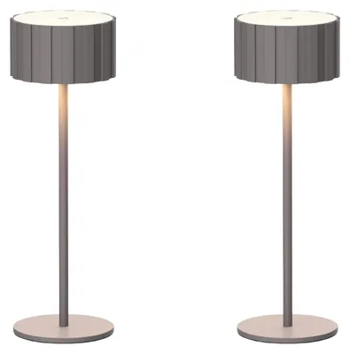 Produktbild von Luxus - Tischleuchte Tinos - Taupe - H26 x Ø9