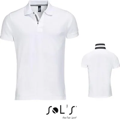 Produktbild von SOLs 00576 | Herren Polo Shirt Patriot / 100% ringgesponnene Baumwolle - Farbe: White/Black/White/Black - Größe: S