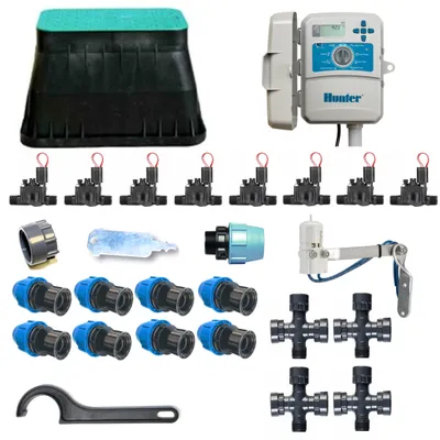 Image de Kit d'irrigation Hunter à 8 zones avec programmateur extérieur X2