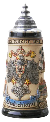 Bierkrug Städte Seidel 0,5 L Bierglas mit Zinndeckel