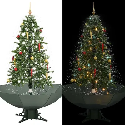 Immagine prodotto di Maison Exclusive - Albero di Natale innevato con base a ombrello, verde, 170 cm