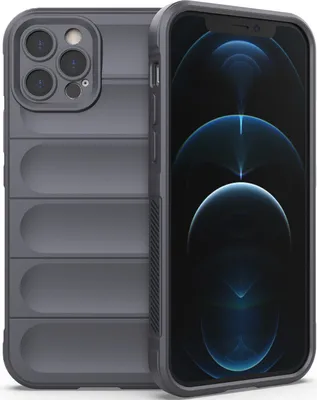 Immagine prodotto di custodia iPhone 12 Pro, Custodia protettiva in silicone TPU morbido antiurto per iPhone 12 Pro Grigio Scuro