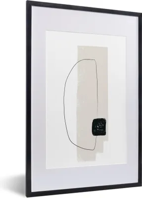 Produktbild von MuchoWow® Gerahmtes Poster Abstrakt - Pastell - Minimalismus 40x60 cm - Poster mit Schwarzem Bilderrahmen Wandposter Rahmen Foto Bilder - Poster in Rahmen