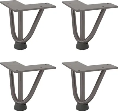 Produktbild von vidaXL Haarnadelbeine für Couchtisch 4 Stk. Naturstahl 10 cm Massivstahl