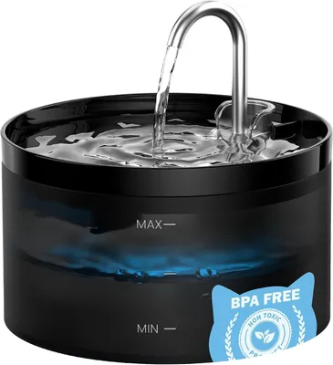 Image de Fontaine à eau pour chats - 2 litres - filtre triple - pompe silencieuse - éclairage LED