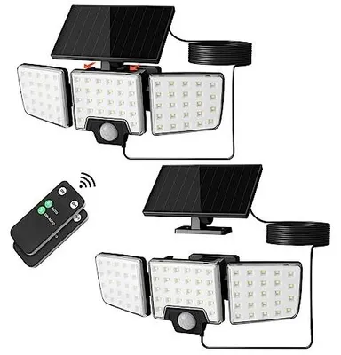 Zdjęcie produktu dla Lampa solarna czujnik ruchu pilot 1000 lm zewnętrzna ogród taras