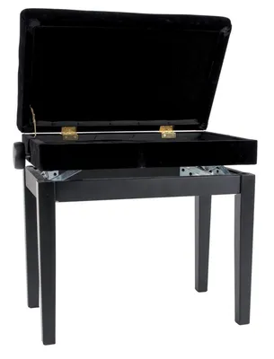 Produktbild von GEWA Pianobank Deluxe Compartment, schwarz matt, mit Notenfach