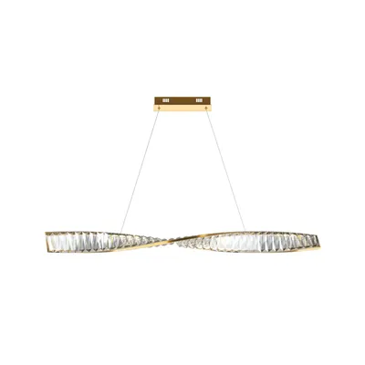 Produktbild von LED Pendelleuchte Metall H: max. 311,1 cm in Messing länglich warmweißes Licht 3000 K 1900 lm Modern Kristall