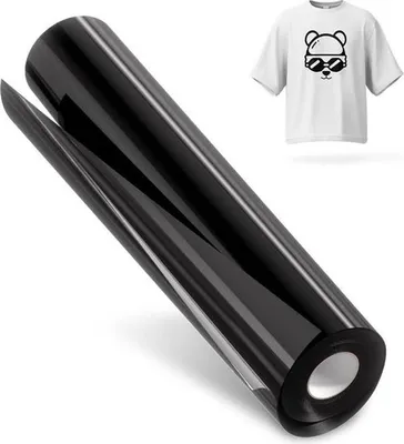 Produktbild von Hisiu HTV-3 Wärmeübertragungsvinyl schwarze Folie 12 inch x 8 ft langlebig und flexibel
