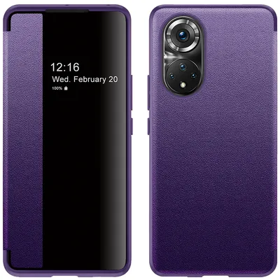 Immagine prodotto di Custodia per Honor 50 custodia sottile in Finto cuoio con finestra di visualizzazione Viola
