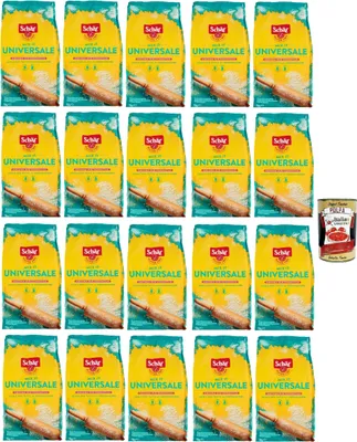 Produktbild von Schär Mix It Universale glutenfreie Mehlmischung 20 x 1 kg – vielseitig für Brot, Pizza, Kuchen, Pasta, Desserts Vorratspack + Italian Gourmet polpa