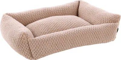 Rechteckiges Jacquard-Hundebett, taupe, 65x50x20 cm