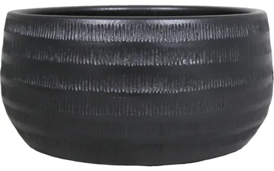 Produktbild von Floran Blumentopf - schwarz - matt - gerippt - Keramik - 29 x 14 cm