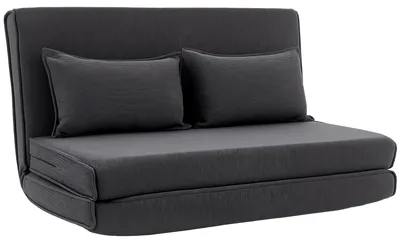 Produktbild von Bodenstuhl mit Rückenlehne, Cord-Klappsofa als Gästebett, Verstellbare Rückenlehne, Breiter Sitz, Dunkelgrau
