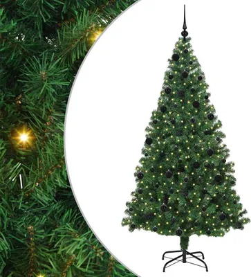 Produktbild von vidaXL Künstlicher Weihnachtsbaum mit 300 LEDs mit Ständer Grün 210 cm