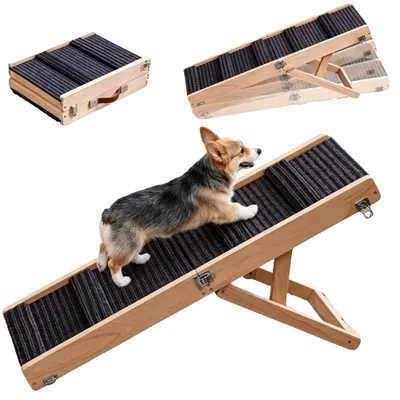 Image de Escalier pour chien, hauteur réglable, marche antidérapante, type A - Neuf