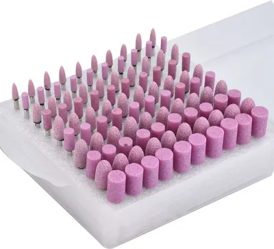 Obrázek produktu pro 100 ks leštící kámen hlava brusný kotouč Burr Bit pro brusku Pink Shank průměr 3 mm