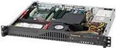 Produktbild von Supermicro SC512-203B, Rack, Server, Schwarz, ATX, 1U, HDD, Leistung