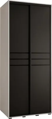 Produktbild von MEBLE KRYSPOL Davos 10 Schrank, zwei Türen - 235,2x100x60 cm - Weiß Schwarz Schwarz