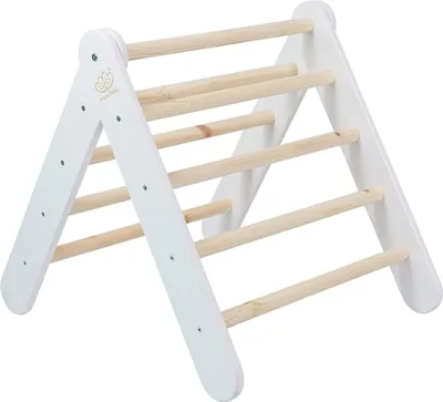Produktbild von MEOWBABY Kletterdreieck - Indoor Klettergerüst für Kinder, Baby Dreieck Spielgeräte, Montessori Klettergerät, Kleinkinder Pikler-Dreieck, Weiß