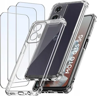 Immagine prodotto di ZESTAW Etui do Motorola G35 5G ANTI-SHOCK CLEAR WZMACNIANE +3 SZTUKI SZKŁO