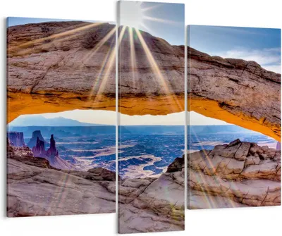 Produktbild von Bild auf Leinwand - Leinwandbild - Felsen Ansicht Landschaft - 95x80cm - Wand Bild - Wanddeko - Leinwanddruck - Bilder - Kunstdruck - Wanddekoration - Leinwand bilder - Wandkunst - CB95x80-0184