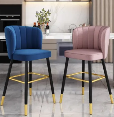 Immagine prodotto di Sedia sgabello da bar Sedia di legno di design Sedia da pranzo Sgabello da bar Rosa Nuovo