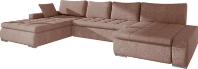 Produktbild von MIRJAN24 Ecksofa Caro, U-Form Couch mit Bettkasten und Schlaffunktion, Polsterecke, Couchgarnitur für Wohnzimmer (Farbe: Coral 45)