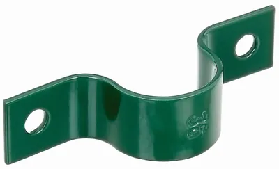 Produktbild von Alberts Rohrschelle | zur Befestigung von Zaunpfosten an Mauern | verzinkt, grün kunststoffbeschichtet | für Pfosten-Ø 34 mm | 20er Set