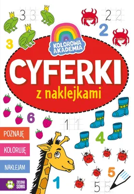Immagine prodotto di Kolorowa Akademia Cyferki z Naklejkami Książka Edukacyjna dla Dzieci